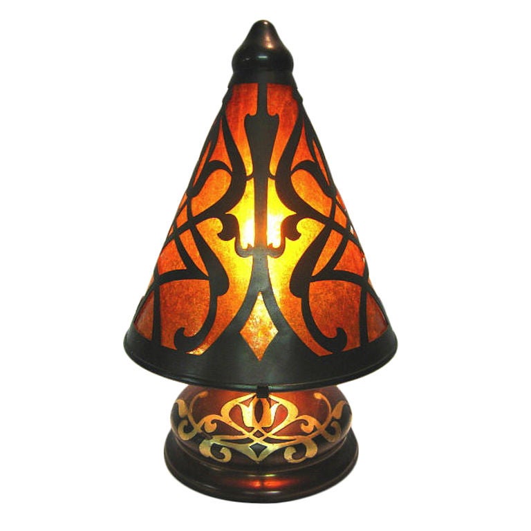 Heintz Art Metal Witches Hat Lamp For Sale