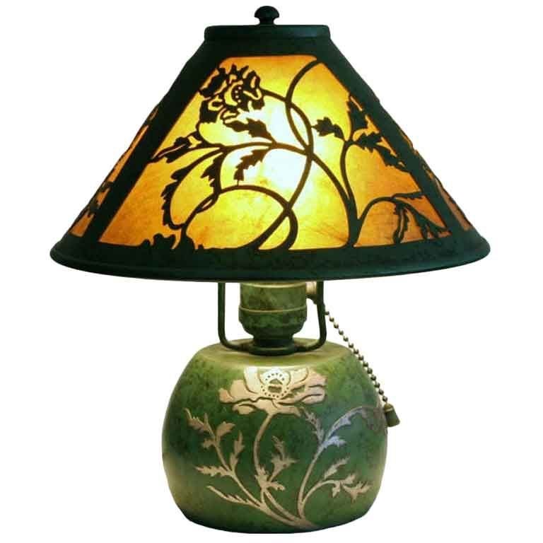 Heintz Art Metal Poppy Lamp For Sale
