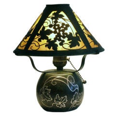 Antique Heintz Art Metal Grapes Lamp