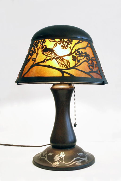 Heintz Art Metal Bluejay Lamp