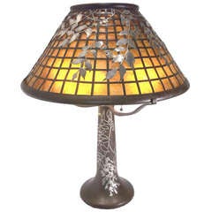 Antique Heintz Art Metal Wisteria Table Lamp