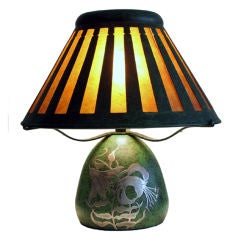 Antique Heintz Art Metal Gumdrop Daylily Lamp