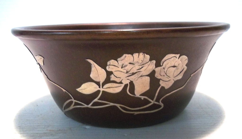 Heintz  Art  Metal  Lined Rose Bowl