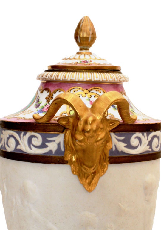 Exceptional Pair of 'Sevres' Urns