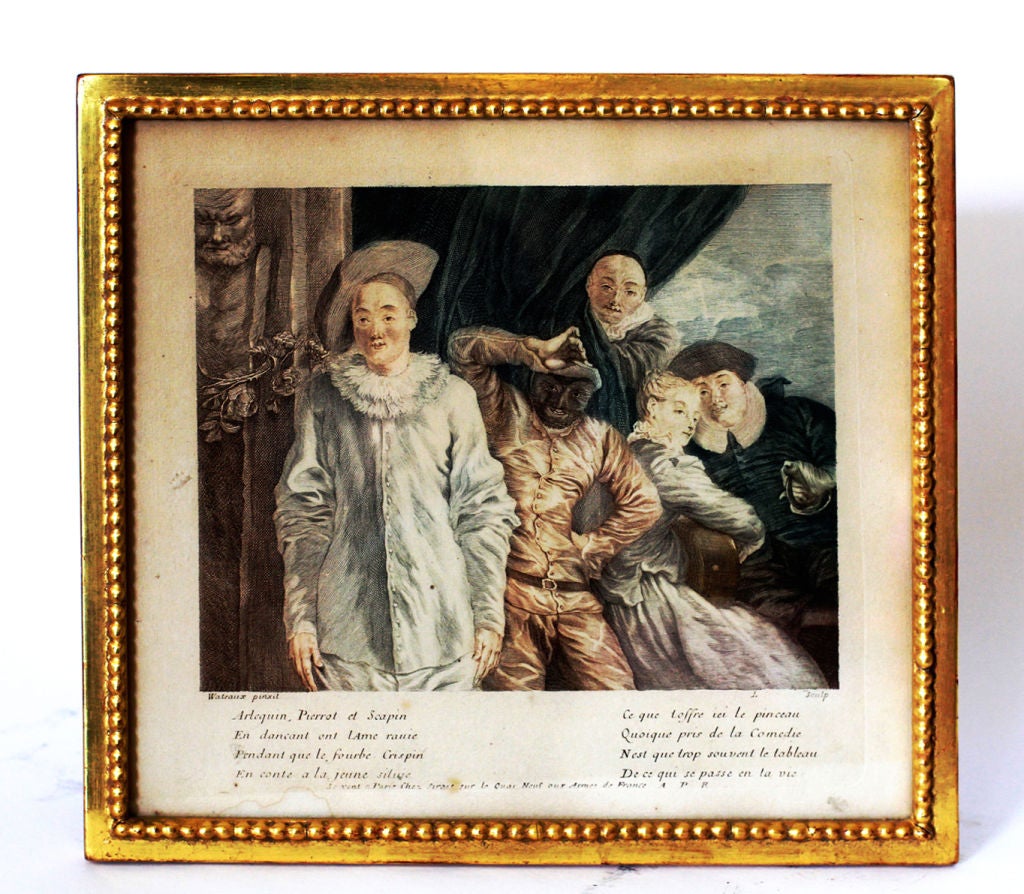 Harlequin, Pierrot and Scapin by Watteau