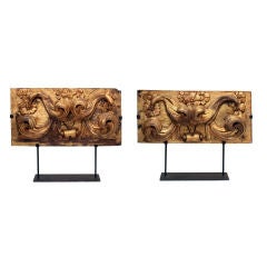 Pair of 18th Century Gilded Architectural Ornaments