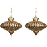 Moroccan Brass Pendants in Alberto Pinto Style / Pair