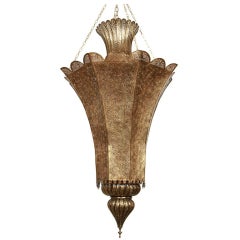 Oversized Moroccan Moorish Pierce Brass Chandelier 7