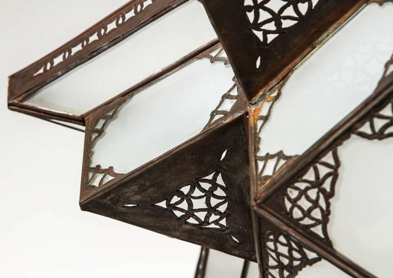 Moroccan Star Shape Frosted Glass Chandelier 2