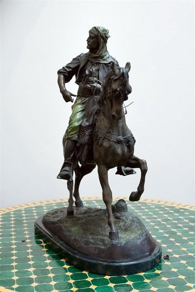 French Orientalist Bronze of Arab on Horseback