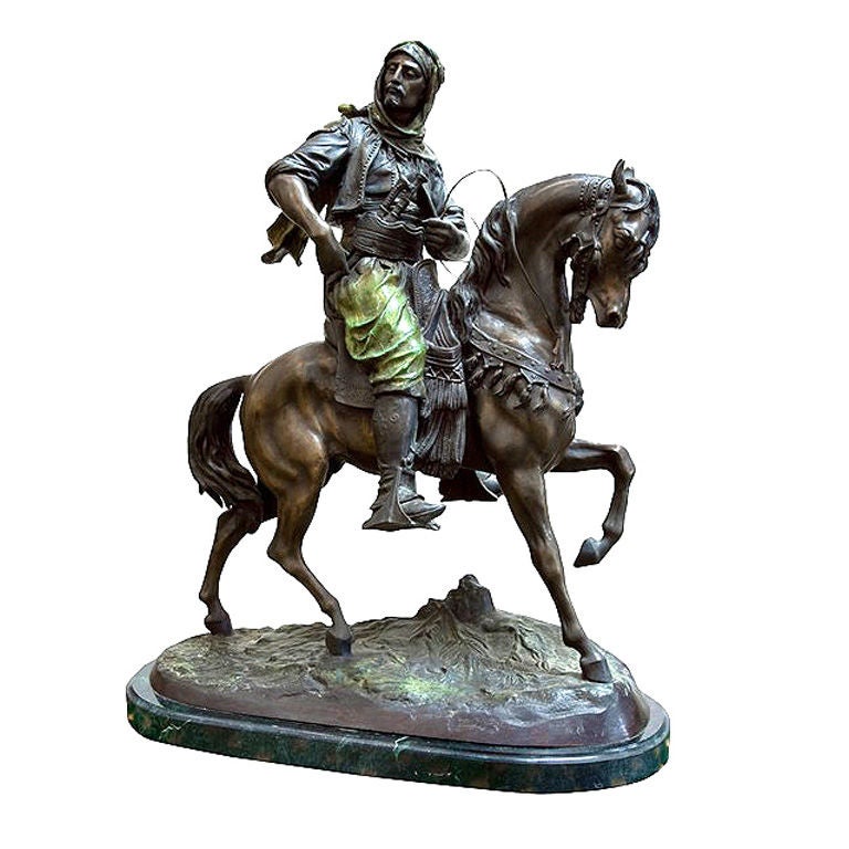 Orientalist Bronze of Arab on Horseback
