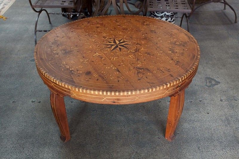 20th Century Vintage Moroccan Inlaid Coffee Table