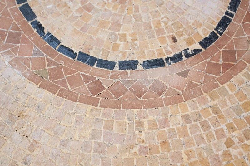 Moroccan Marble and Stone Mosaic Table, Indoor or Outdoor In Good Condition In North Hollywood, CA