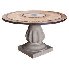 Moroccan Marble and Stone Mosaic Table, Indoor or Outdoor