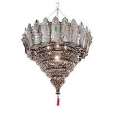 Vintage Monumental 6' Moroccan Intricate chandelier