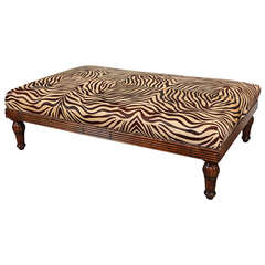 Coffee Table Ottoman in Leather Hide
