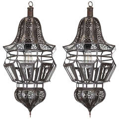 Pair of Moroccan Moorish Hanging Pendant Lights