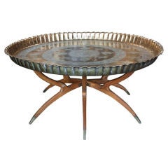 Moroccan Brass Tray Table