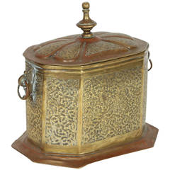 Antique Moroccan Brass Tea Caddy