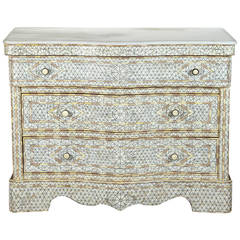 White Wedding Syrian Chest of Drawers with Mother of Pearl Inlay