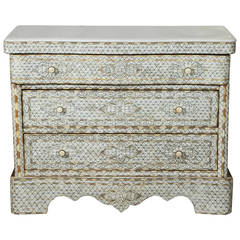 White Syrian Wedding Chest of Drawers Inlay