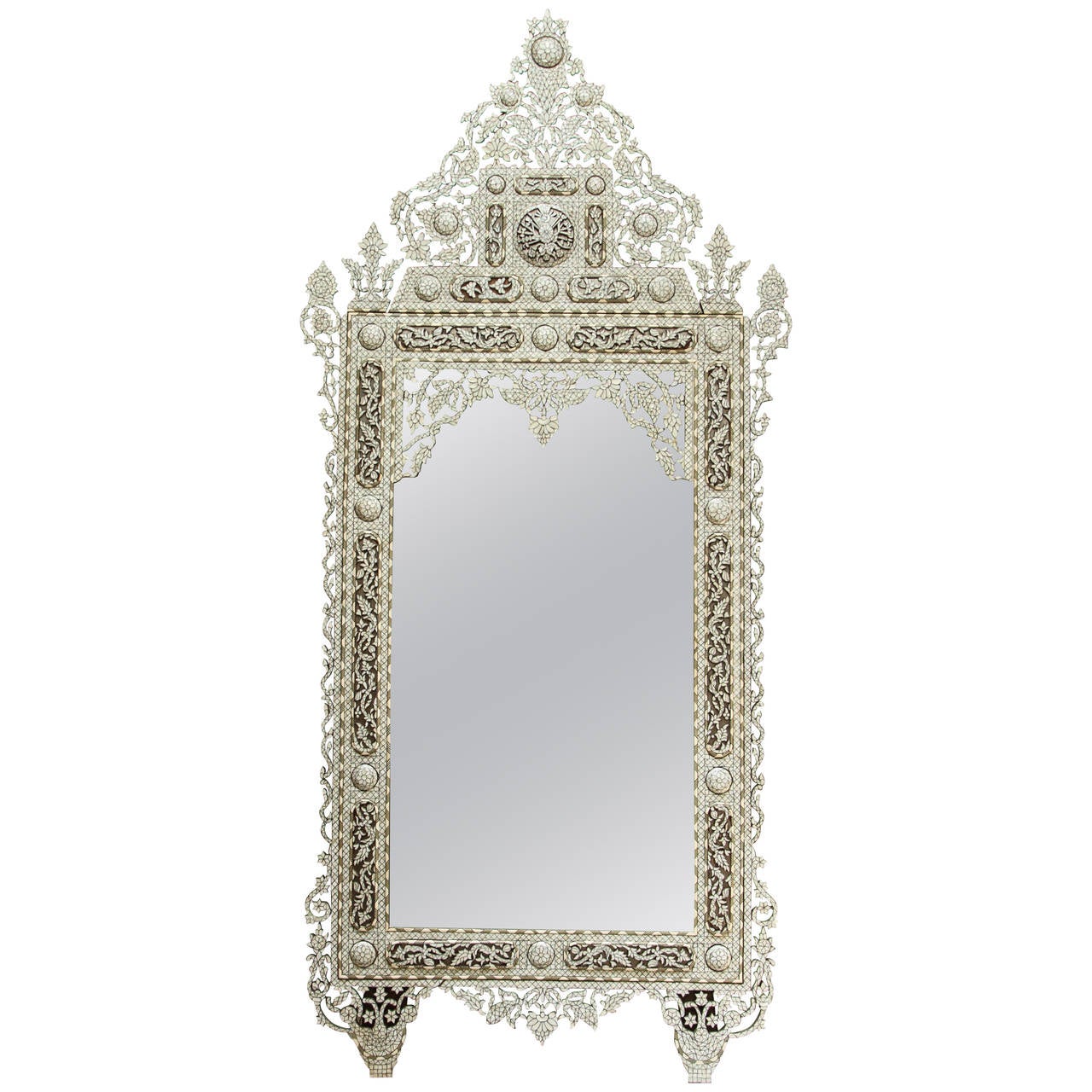 Syrian White Inlay Mirror Late 20th Century 10ft Height At 1stdibs Syrian White Inlay Mirror Late 20th Century 10ft Height For
