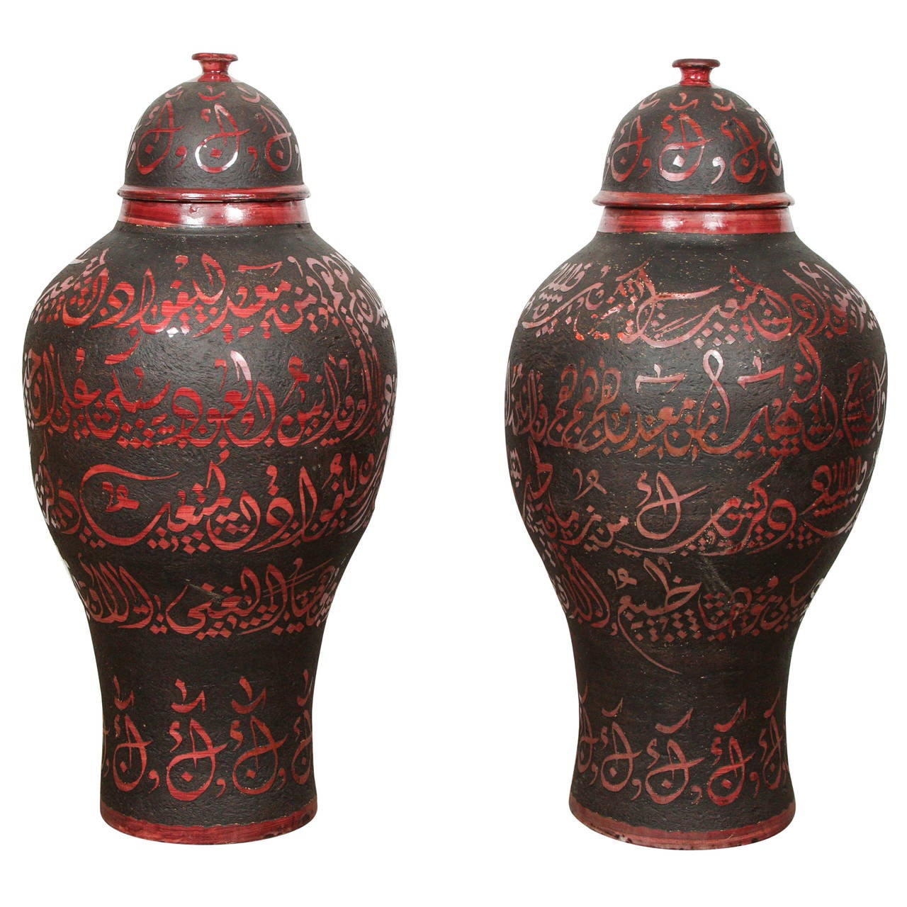 HandCrafted Moroccan Ceramic Urns with Lid at 1stDibs