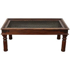 Antique Spanish Style Coffee Table with Iron