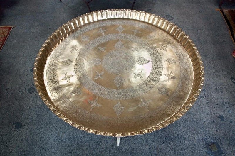 Moroccan Brass Tray Table 2