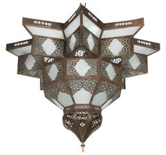 Large Moroccan Star Shape Frosted Glass Chandelier Shade