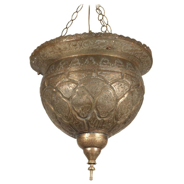 Antique Ottoman Pierced Brass Hanging Mosque Lamp. at 1stDibs | mosque ...