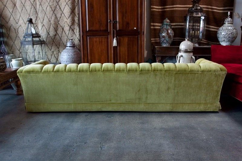 American 9 feet custom vintage sofa 1970's in the manner of Milo Baughman