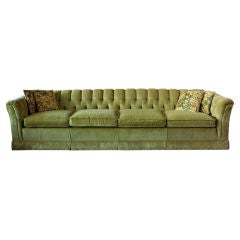 9 feet custom vintage sofa 1970's in the manner of Milo Baughman