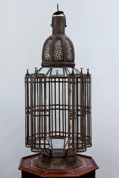 Hammered Moroccan Moorish Vintage Large Lantern