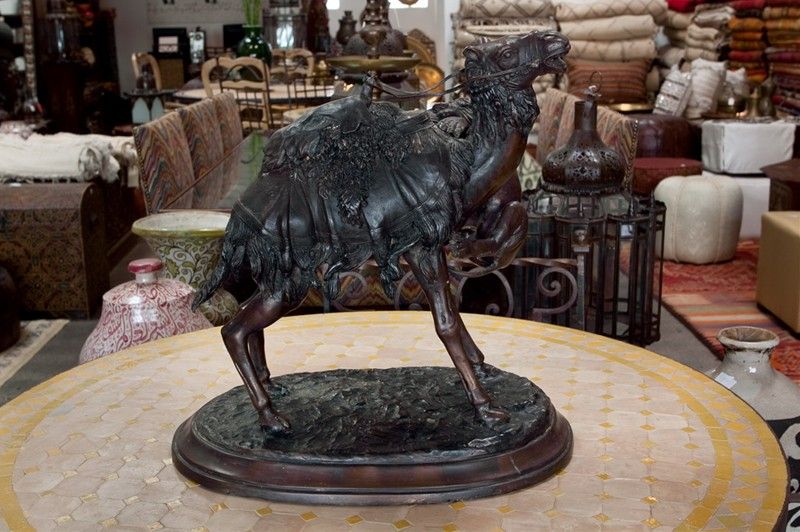 Bronze Camel and Lion Sculpture after P.J. Mene In Good Condition In North Hollywood, CA