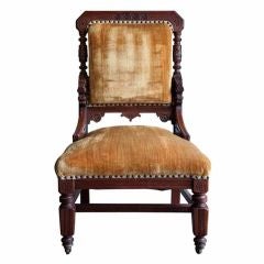 Used Anglo Indian Style Library or Fireplace  Side Chair