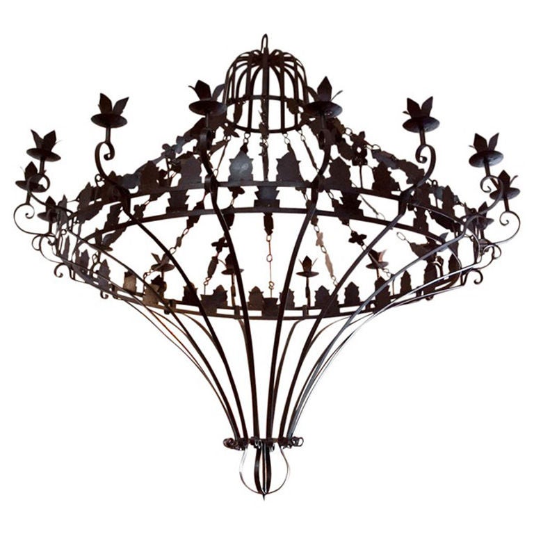 Giant Wrought Iron French Chandelier