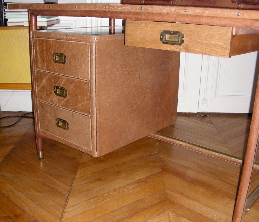 Fantastic desk by Jacques Adnet In Good Condition In New York, NY