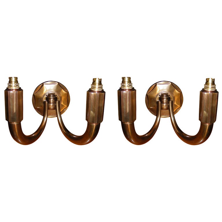 Two 1930s Sconces in the style of Jacques-Emile Ruhlmann For Sale