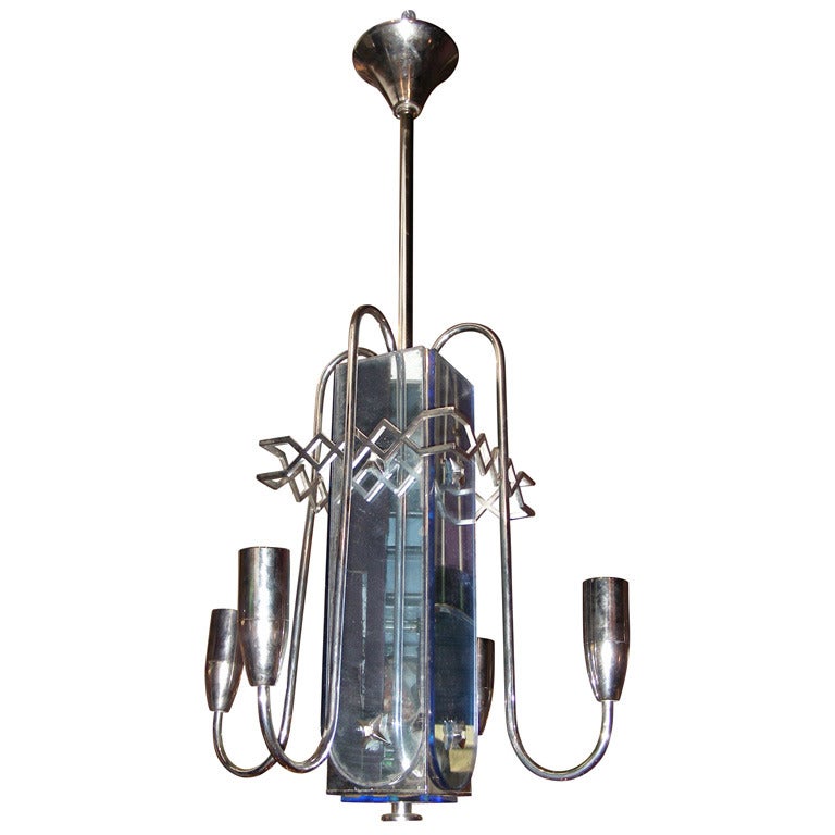 Five-Arm Chandelier, 1940-1950 For Sale
