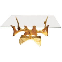1970's Polished Bronze Console