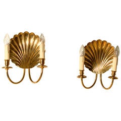 Pair of Sconces "Shell" Attributed by Maison Charles