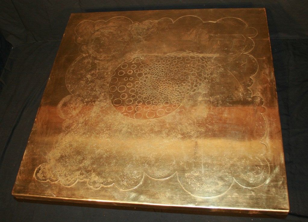 Mesa baja cuadrada Armand Jonckers finales del siglo XX en venta