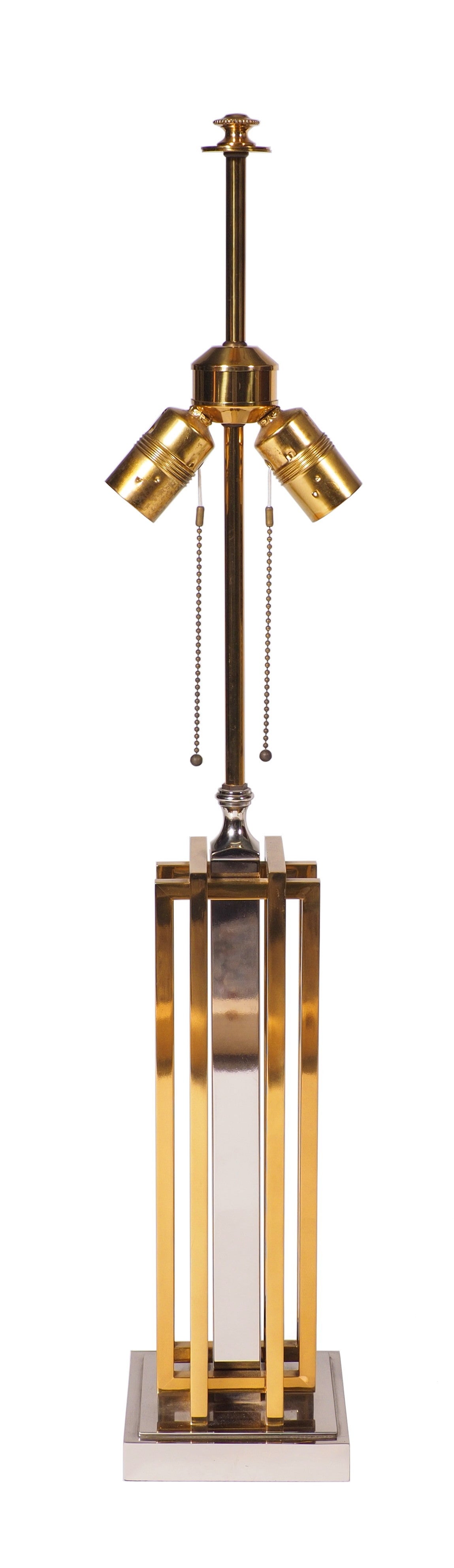 Pair of Lamps by Willy Daro, Brass and Chrome In Excellent Condition In New York, NY