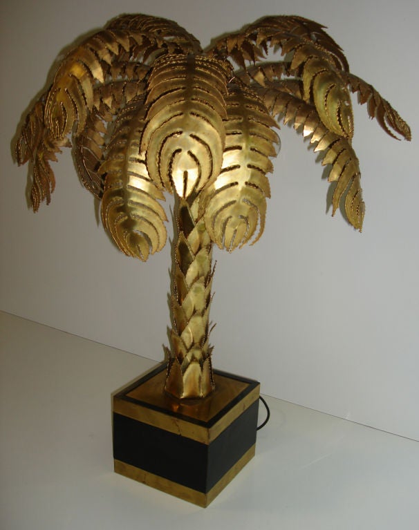 Late 20th Century Maison Jansen - Palm Tree Lamp