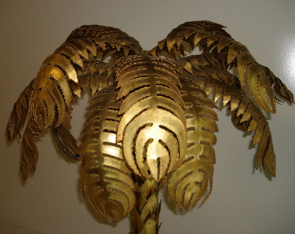 Copper Maison Jansen - Palm Tree Lamp