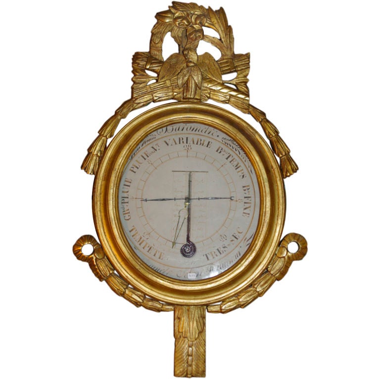 Gilded Wood Louis XVI Barometer