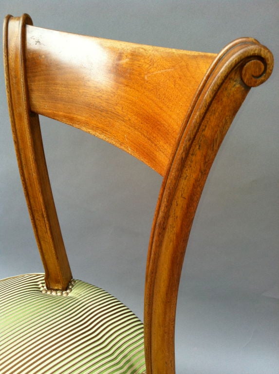 Mid-20th Century Important Set of Eight Directoire Jansen Model Chairs in Mahogany