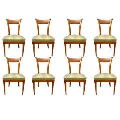Important Set of Eight Directoire Jansen Model Chairs in Mahogany