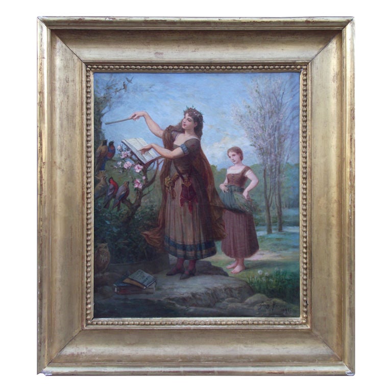 Oil On Canvas " Le Chant De L'alouette"  H.picou For Sale